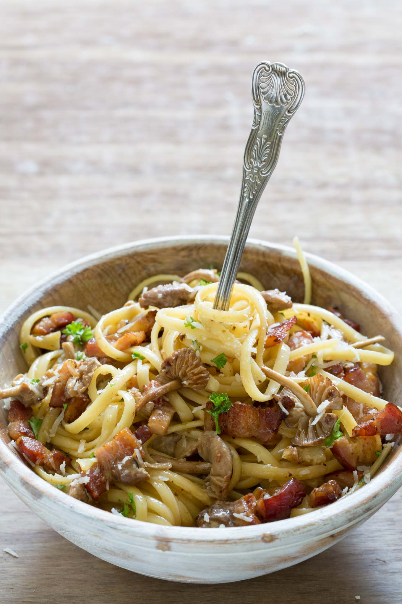 BACON MUSHROOM PASTA | GARLIC MATTERS